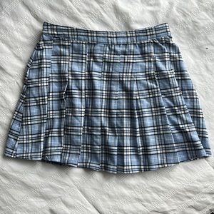 Blue Plaid Pleated Skirt Hollister Size Medium